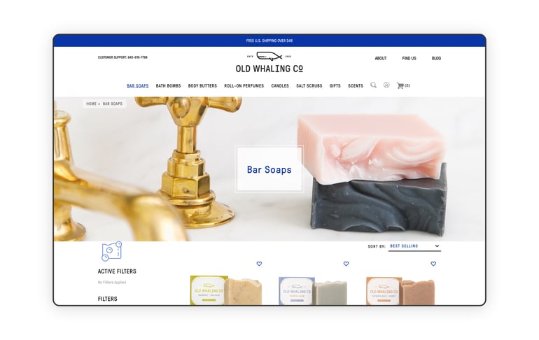 screenshot of Old Whaling Company homepage